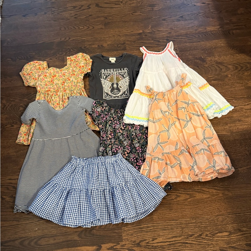 Floral and Striped Kids Dress Set